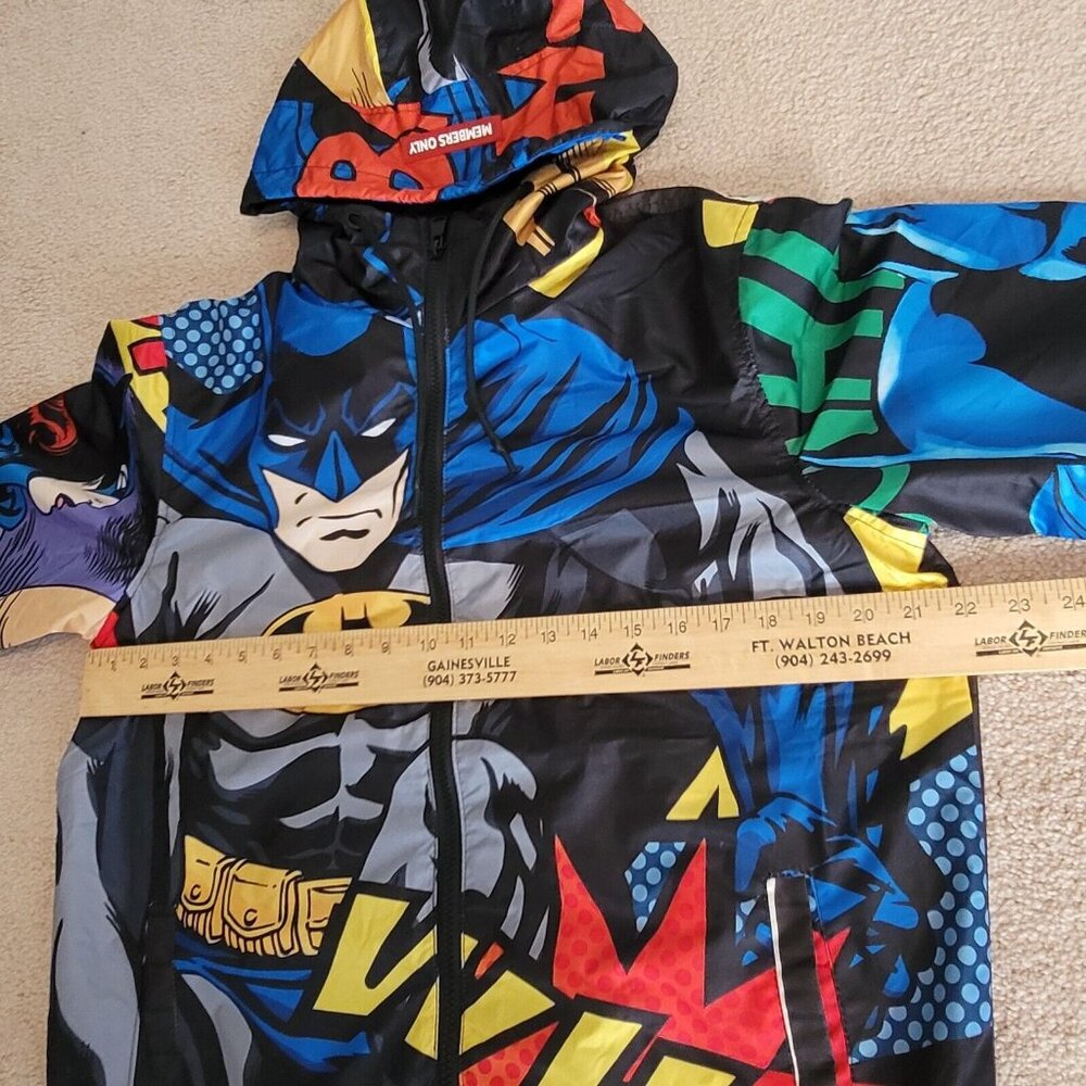 Members Only Batman Men's Windbreaker Sz S Hooded Jacket Graphic Full-Zip NWT - Picture 8 of 16